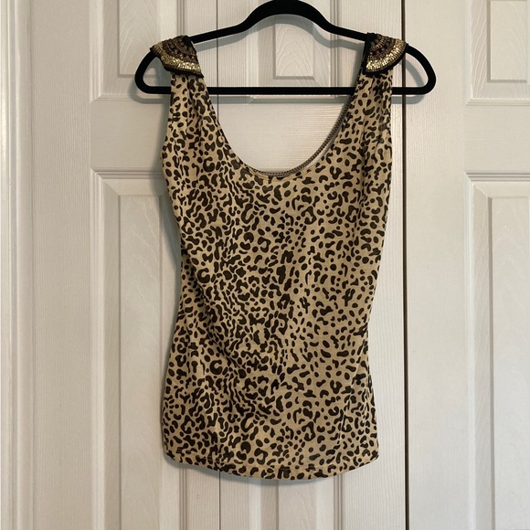 Kardashian Kollection Tops - ☘️NWT Kardashian Kollection Animal/Leopard Print Chain Necklace Tank
